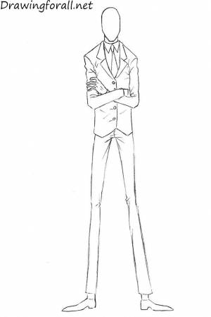 how to draw slenderman
