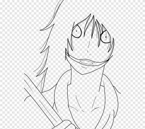 Slenderman Line art Джефф Убийца Рисунок Creepypasta, Джефф Убийца, угол, белый png