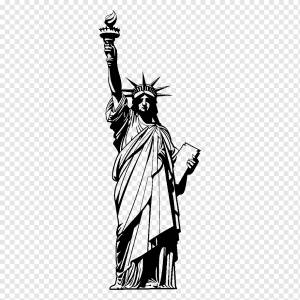 Статуя Свободы, статуя, монохромный, сша, вымышленный персонаж png
