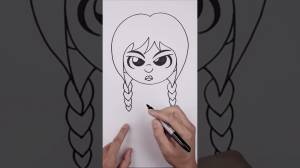 Как нарисовать Уэнсдей Аддамс