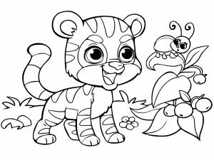 Раскраски тигр и тигренок