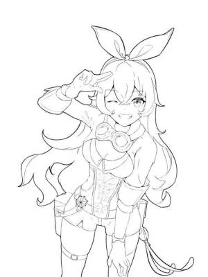 Раскраски Геншин легкие