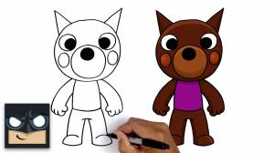 Как нарисовать Пигги Догии из Роблокс