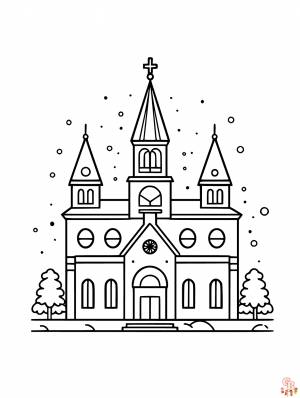 Раскраски церковь Раскраски для печати,  и легко
