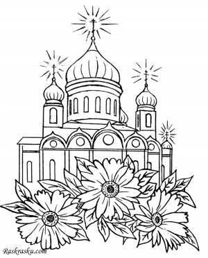 Церковь раскраска для детей