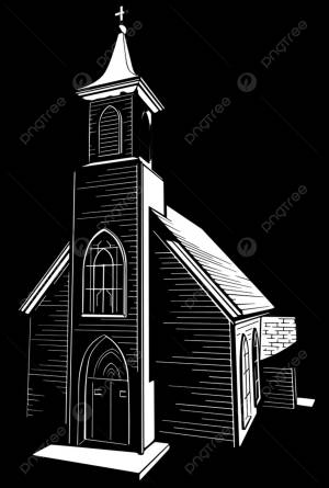 рисунок христианской деревянной церкви черная иллюстрация на белом фоне PNG , иллюстрация, исторический, построен PNG картинки и пнг рисунок для й загрузки
