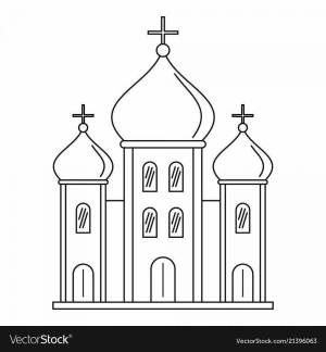 Раскраски Храм для детей православный