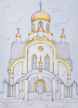 Церковь рисунок карандашом для детей