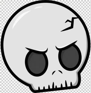 Череп мультфильм рисунок, мультфильм череп, лицо, смайлик, голова png