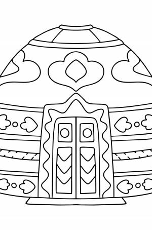 Раскраска Юрта кочевника ♥ Онлайн и !