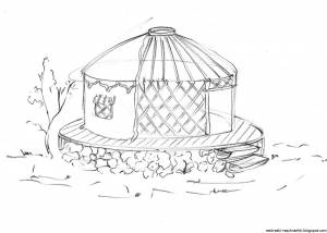 Юрта раскраска для детей