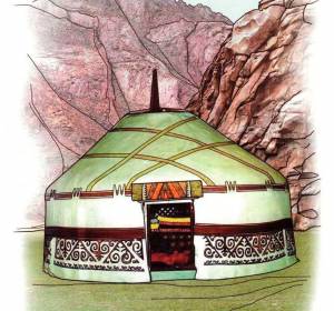 Юрта рисунок карандашом