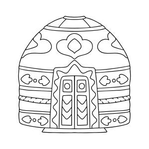 Казахская юрта раскраска