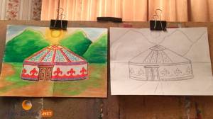 Как нарисовать юрту для урока ИЗО