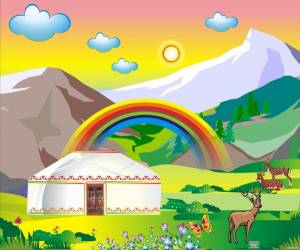 Картинки природа казахстана для детей нарисованные