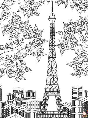 Откройте для себя лучшие раскраски Эйфелева башня  на GBcoloring