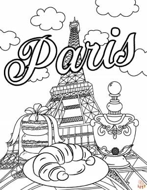 Откройте для себя лучшие раскраски Эйфелева башня  на GBcoloring