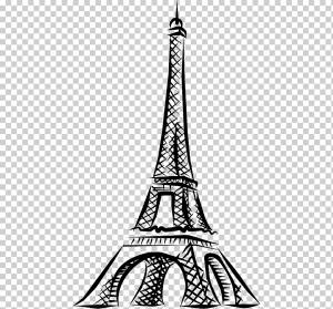 Eiffel Tower Drawing Line art, Эйфелева башня, фотография, монохромный, силуэт png