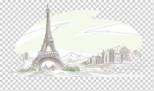 Эйфелева башня 58 Tour Eiffel Drawing, Акварельные пейзажи окрашены рисование линий Эйфелева башня, Живопись акварелью, Листья акварели, покрашенные png