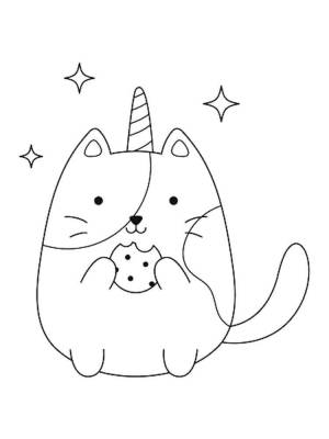 Раскраски Кот Единорог