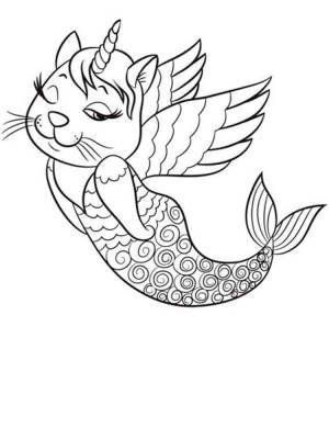 Раскраски Кот Единорог