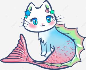 кошка русалка PNG , Русалочка, кошка, милый PNG картинки и пнг PSD рисунок для й загрузки