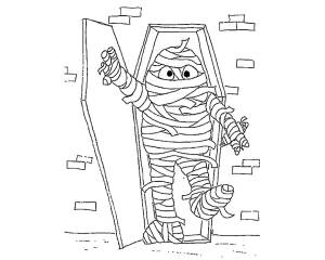 Раскраска мумия ,   рисовать онлайн