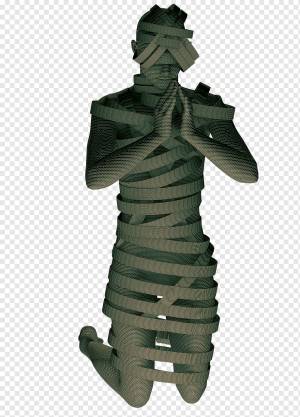 Мумия, Молиться, Бинт, Изолированный, На Коленях, Ткань, png