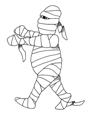 Раскраска Хэллоуин мумия