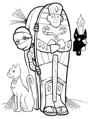 Раскраска Хэллоуин мумия