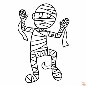 Мумия раскраски для детей