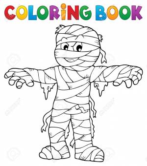 Coloring Book Mummy Theme 1