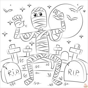 Мумия раскраски для детей