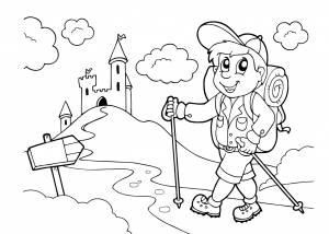 Поход раскраска