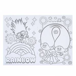 Веселая раскраска с фломастерами Серия Тролли