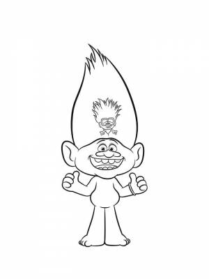 Раскраска Тролли Мировой тур для девочек