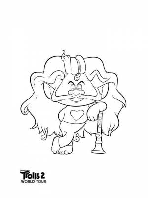 Раскраска Тролли Мировой тур  листе  для мальчиков