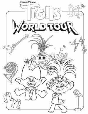 Раскраска Тролли 2