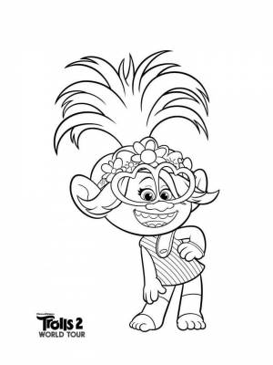 Раскраска Тролли Мировой тур   в формате