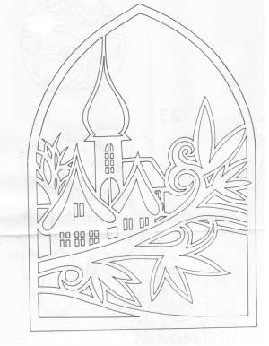 Трафарет витраж новогодний