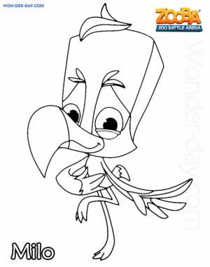 Раскраска Мило Зуба Битва животных