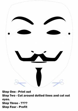 Трафареты маска анонимуса черная