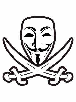 Раскраски Маска Анонимуса