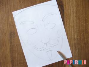 Как сделать маску Гая Фокса из бумаги своими руками