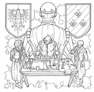 Раскраска Ведьмак сложная раскраска