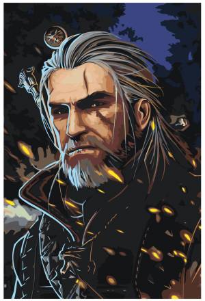 Картина по номерам, 40 x 60, RIVO-Z-MVPRS33x4060, Ведьмак, Живопись по номерам, набор для раскрашивания, раскраска