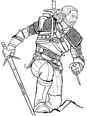 Раскраска ведьмак