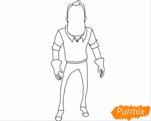 Как нарисовать Соседа из игры Hello Neighbour поэтапно