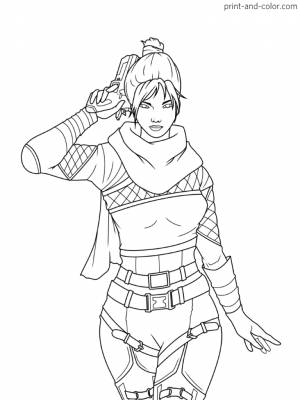 Apex Legends coloring page Wraith with revolver