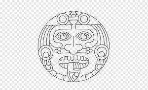 Цивзация майя ацтекский календарь камень мезоамериканские пирамиды Империя инков Книжка-раскраска ацтекский принт, белый, лицо, календарь png